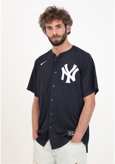 Camicia a manica corta blu da uomo MLB NEW YORK YANKEES OFFICIAL REPLICA HOME NIKE | T7LM-NKA2-NK-L23PITCH BLUE